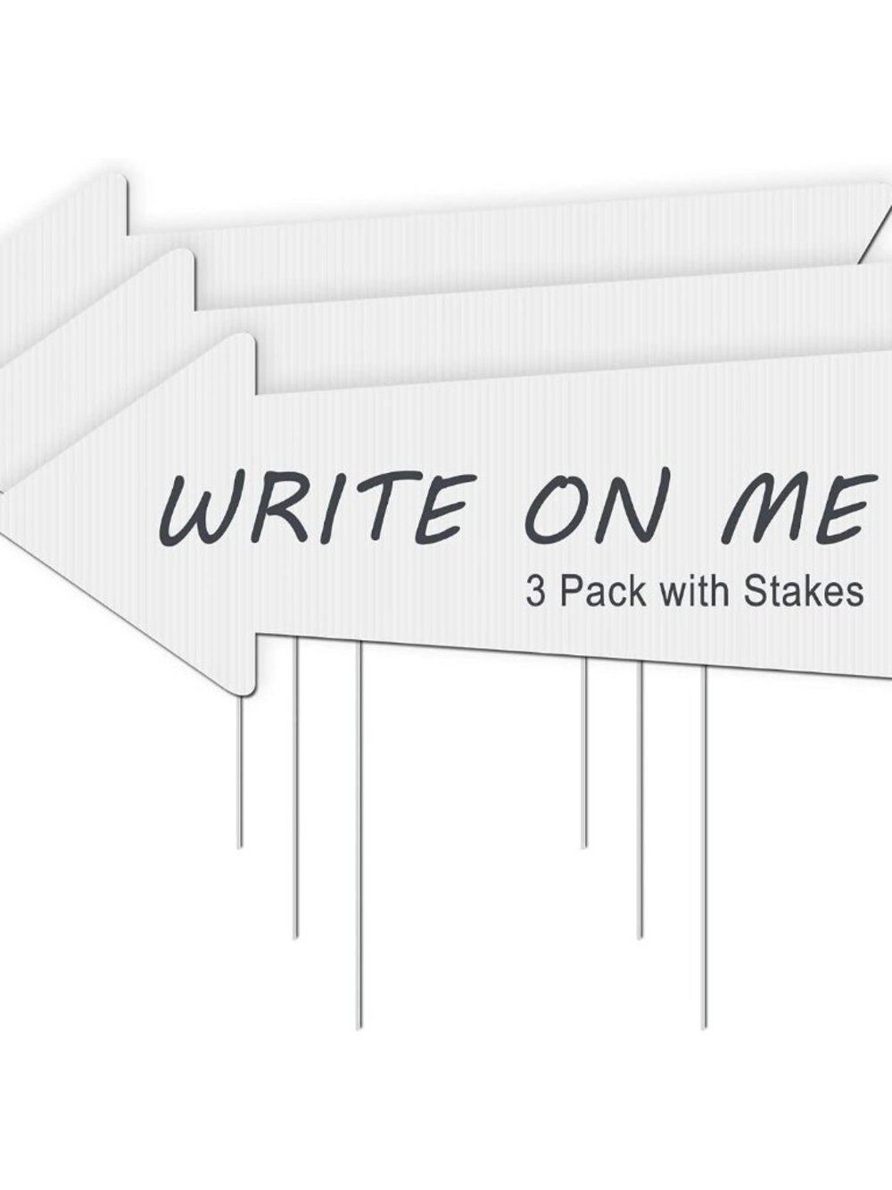 Blank Arrow Signs with Stakes 3 Pack 17 x 6 Inches Wedding Directional Yard Sign